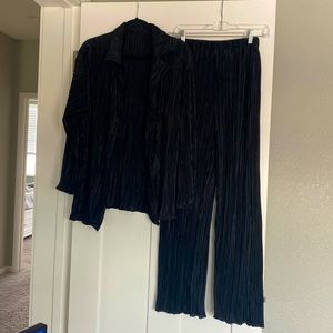 Black Ribbed Lounge Set